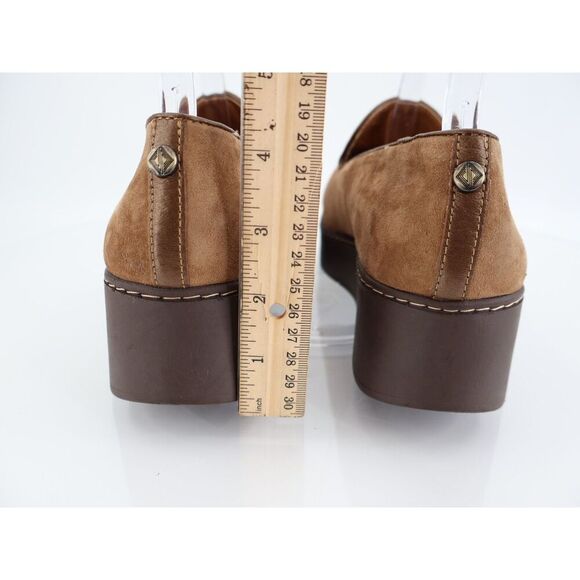 Donald Pliner Witty Leather Loafer Size 10 M Brown Platform Suede Slip On Shoes - Picture 4 of 14